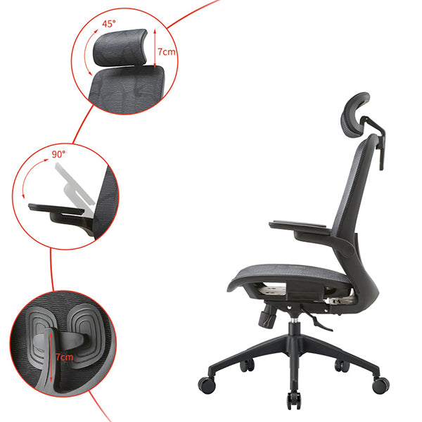 Adjustable High Back Office Chair Lumbar Support Contemporary Chair