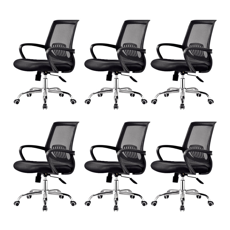 Contemporary Arm Chair Fixed Arms Lumbar Support Office Chair