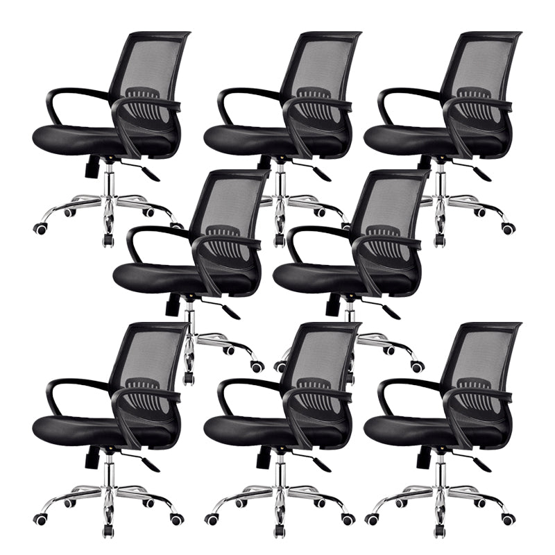 Contemporary Arm Chair Fixed Arms Lumbar Support Office Chair