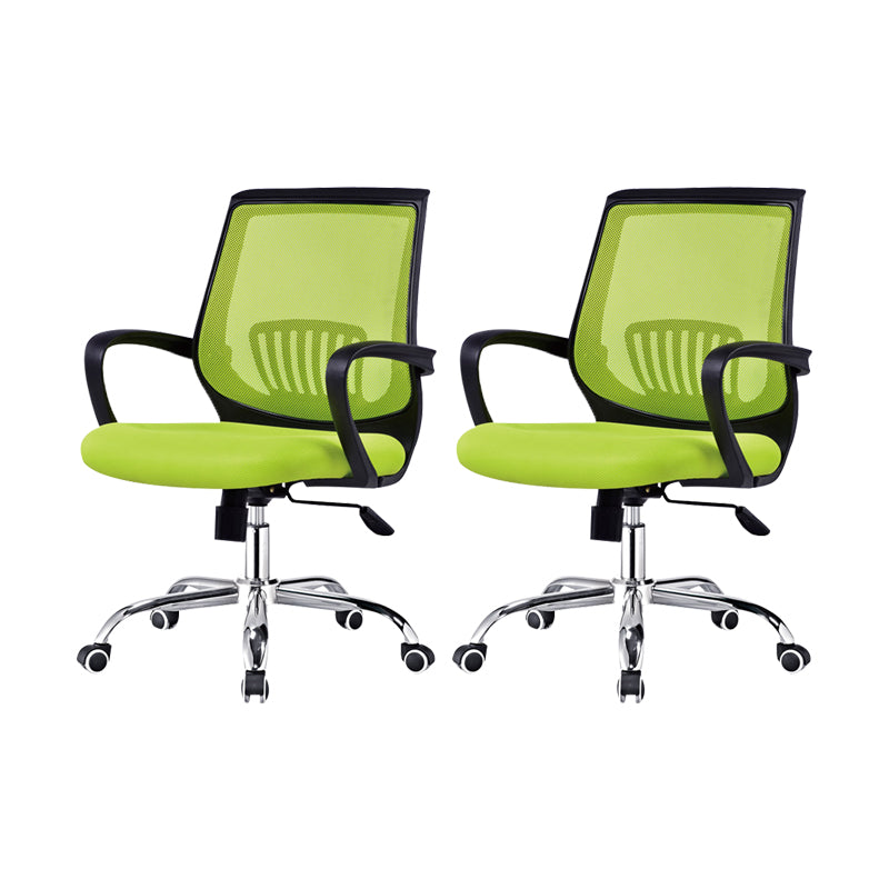 Contemporary Arm Chair Fixed Arms Lumbar Support Office Chair