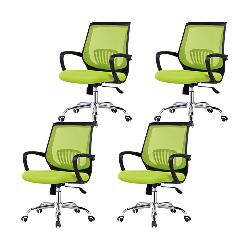 Contemporary Arm Chair Fixed Arms Lumbar Support Office Chair