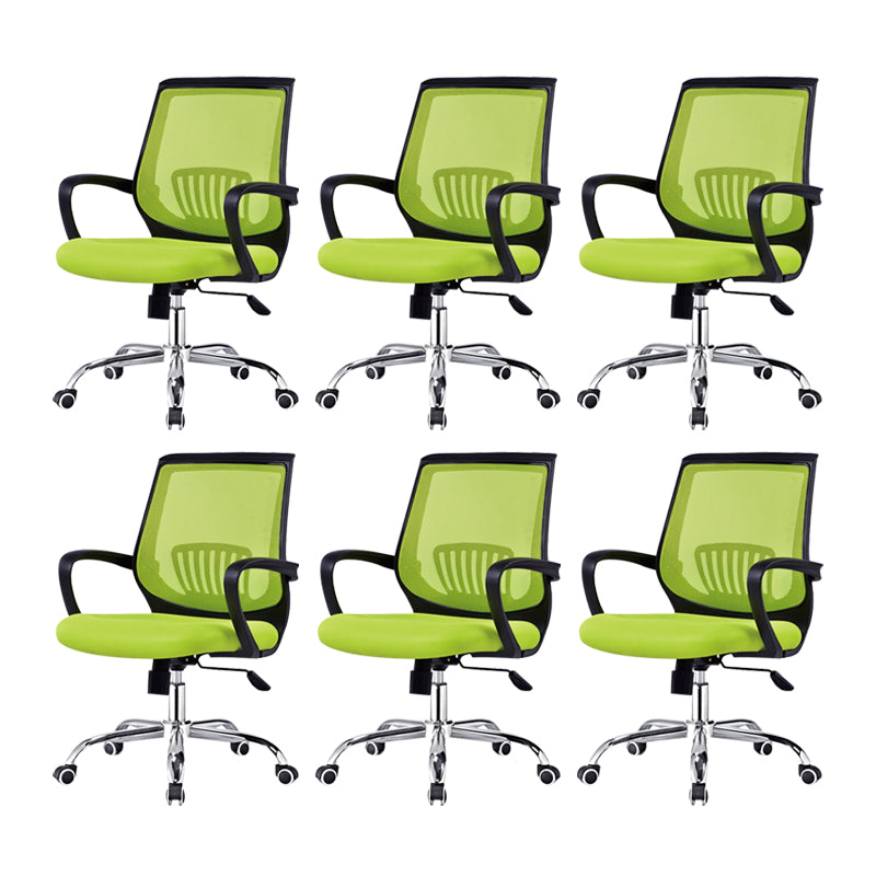 Contemporary Arm Chair Fixed Arms Lumbar Support Office Chair