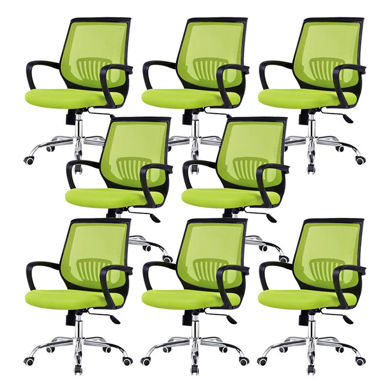 Contemporary Arm Chair Fixed Arms Lumbar Support Office Chair