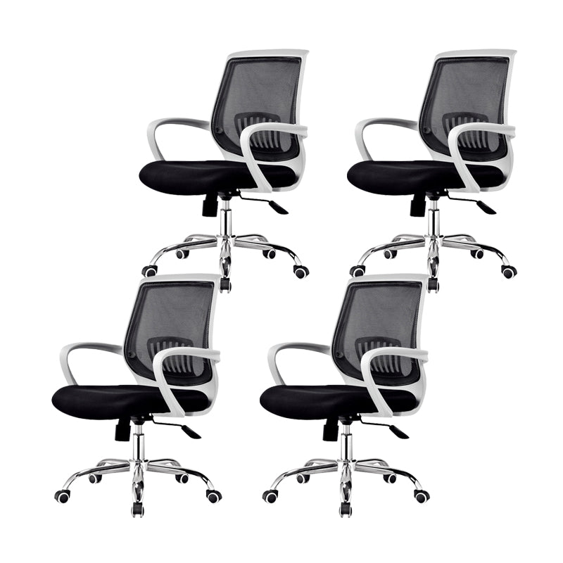 Contemporary Arm Chair Fixed Arms Lumbar Support Office Chair