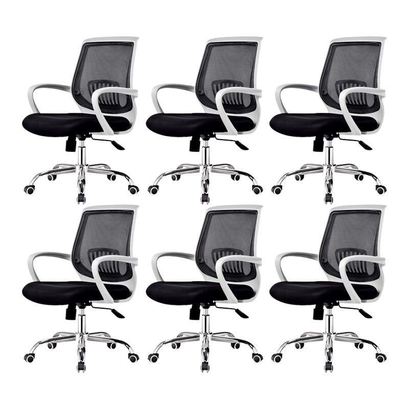 Contemporary Arm Chair Fixed Arms Lumbar Support Office Chair