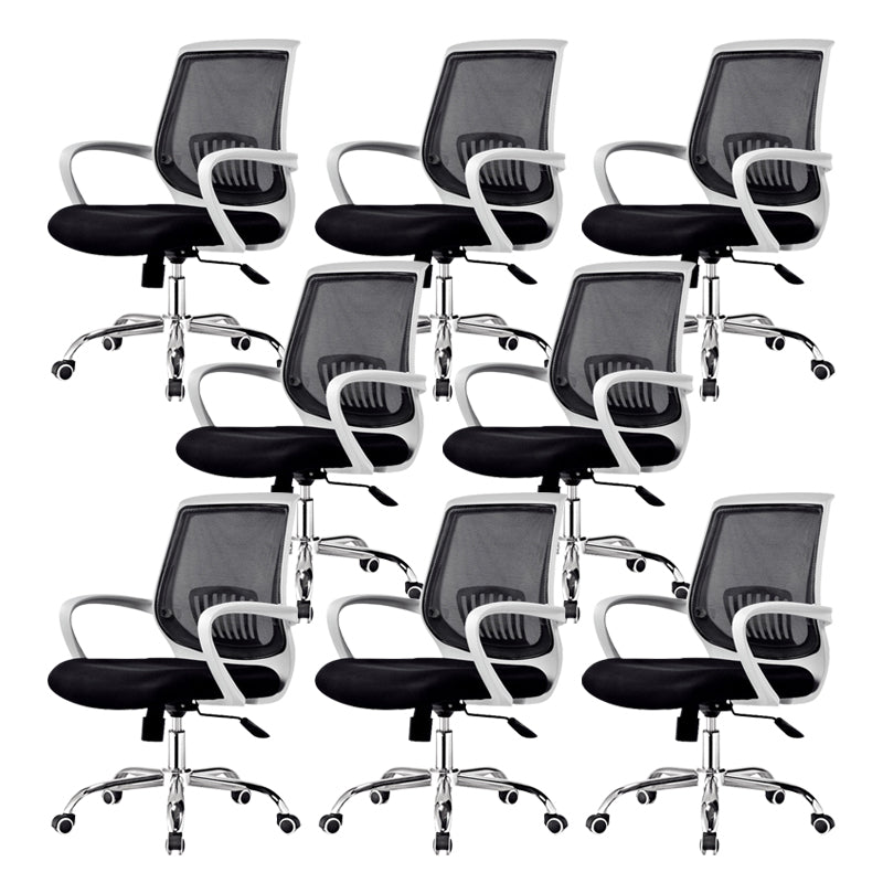 Contemporary Arm Chair Fixed Arms Lumbar Support Office Chair