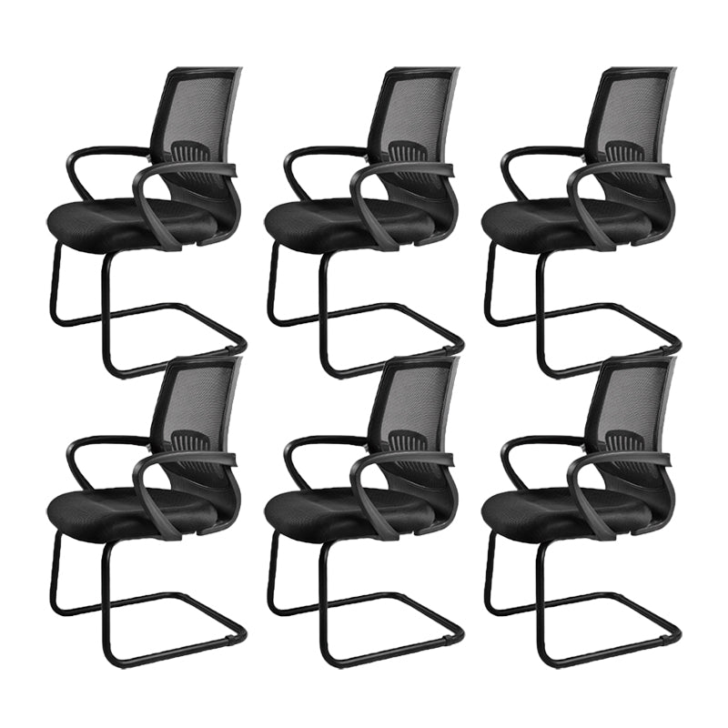 Contemporary Arm Chair Fixed Arms Lumbar Support Office Chair