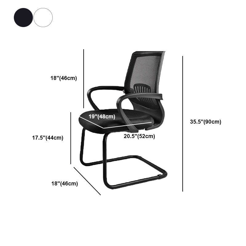 Contemporary Arm Chair Fixed Arms Lumbar Support Office Chair