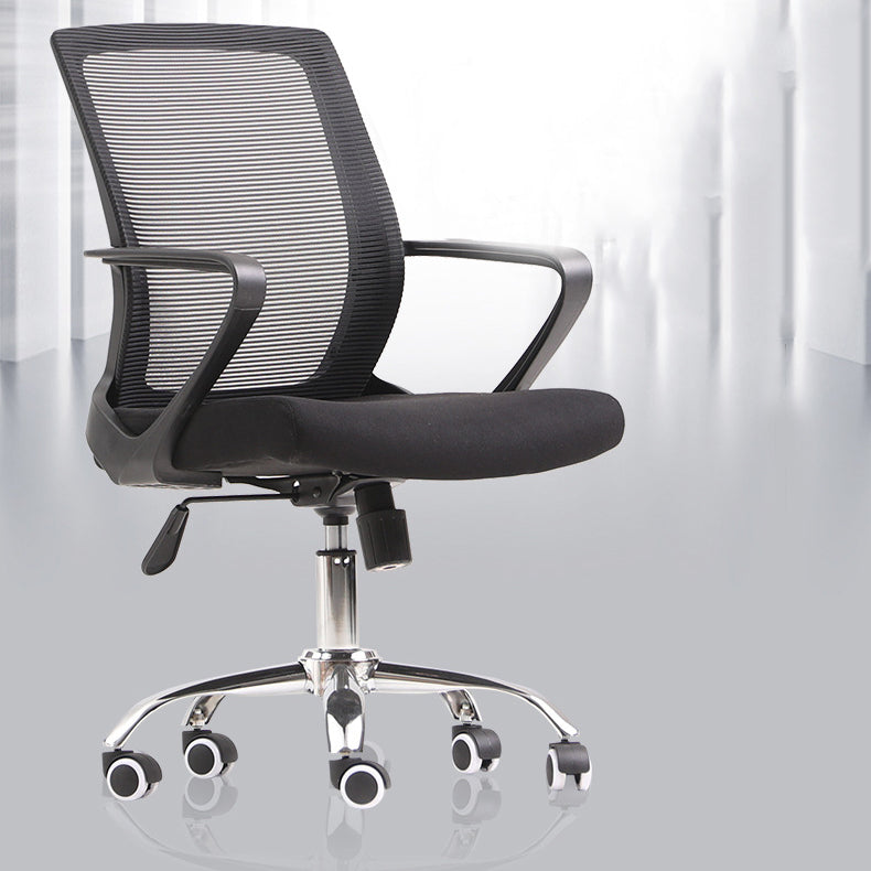 Modern & Contemporary Mid-Back Chair Black Task Wheels Chair