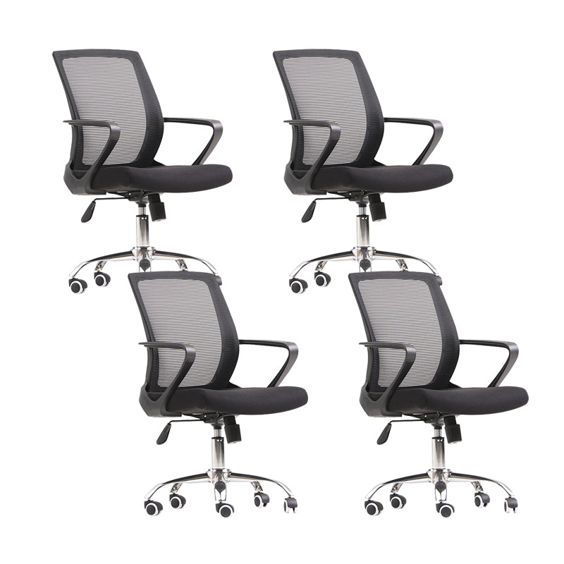 Modern & Contemporary Mid-Back Chair Black Task Wheels Chair