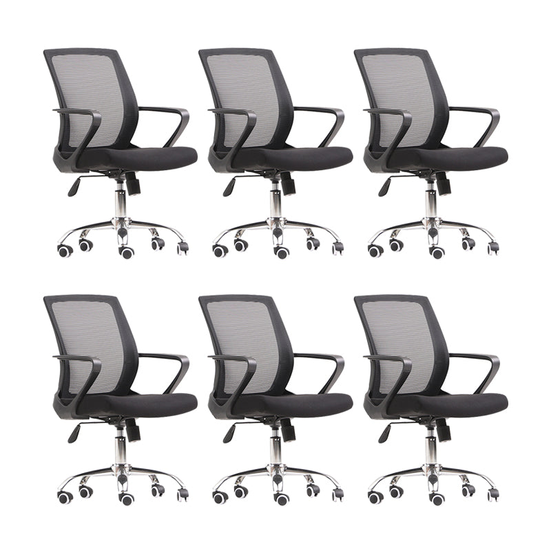 Modern & Contemporary Mid-Back Chair Black Task Wheels Chair