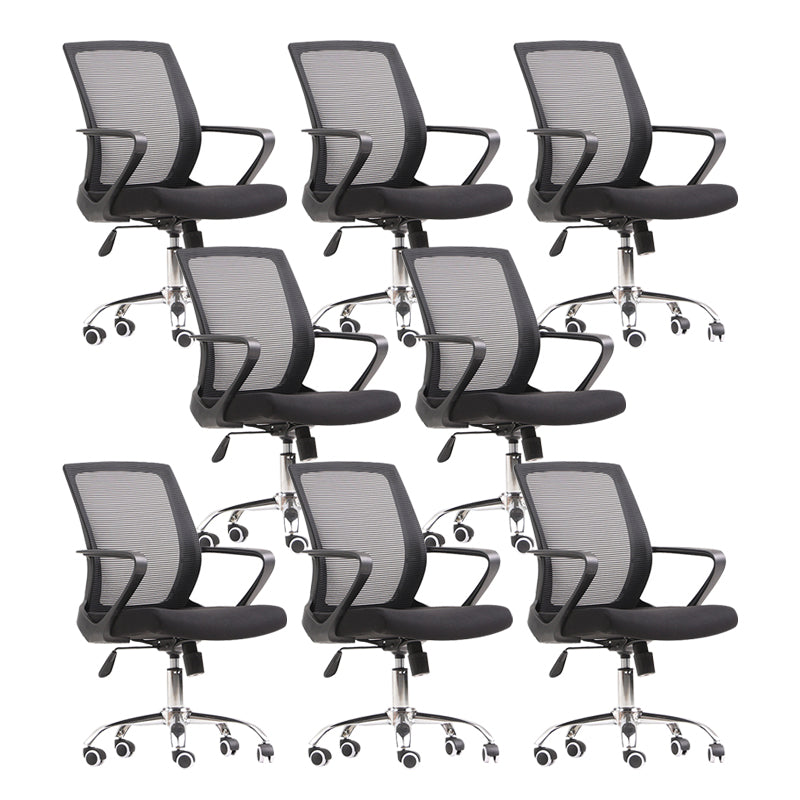 Modern & Contemporary Mid-Back Chair Black Task Wheels Chair