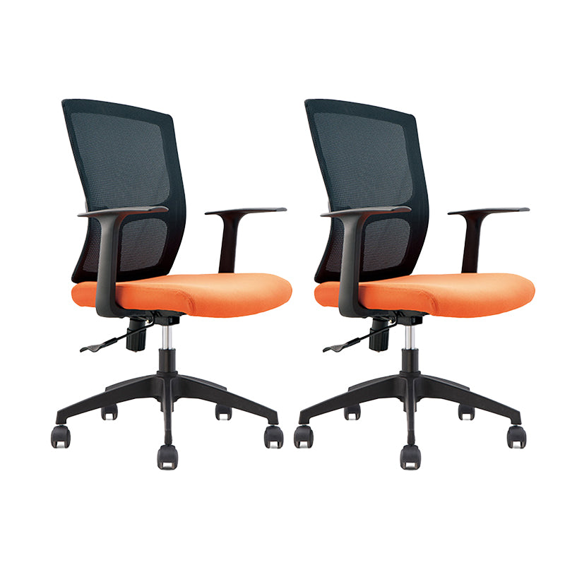 Mid-Back Office Chair Contemporary Ergonomic Wheels Desk Chair