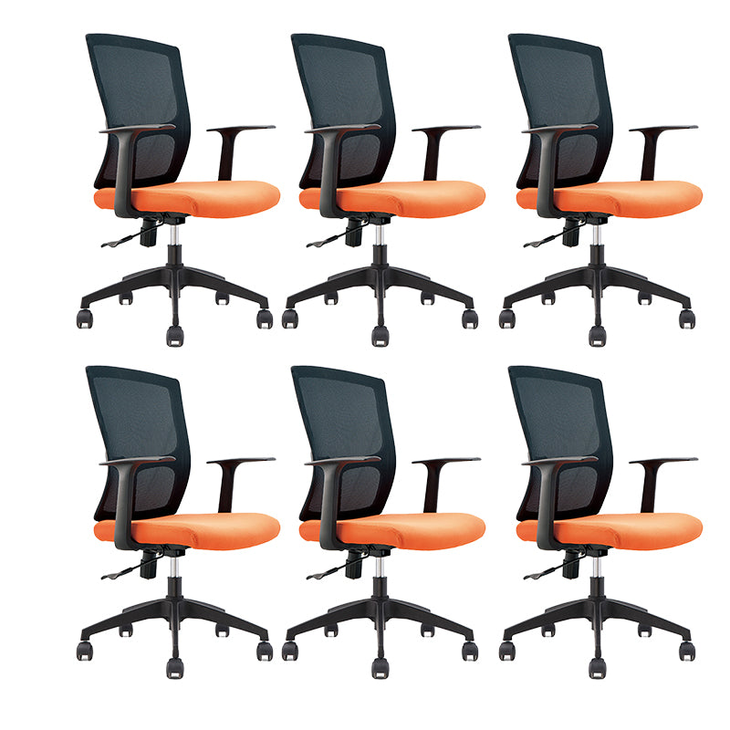 Mid-Back Office Chair Contemporary Ergonomic Wheels Desk Chair