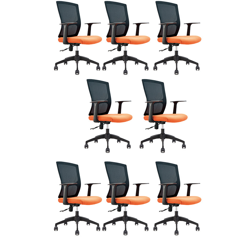 Mid-Back Office Chair Contemporary Ergonomic Wheels Desk Chair