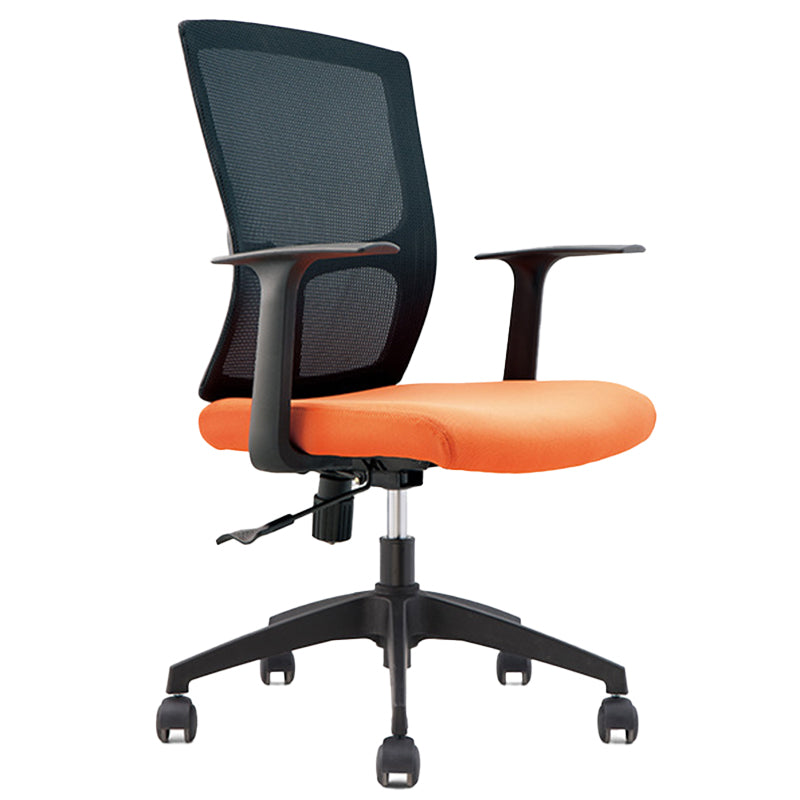 Mid-Back Office Chair Contemporary Ergonomic Wheels Desk Chair