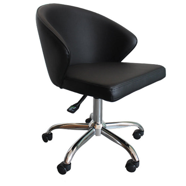 Modern Armless Black Office Chair  Height-adjustable Chair with Wheels