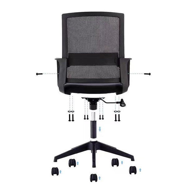 Contemporary Ergonomic Office Chair Mid-Back Breathable AirGrid Desk Chair