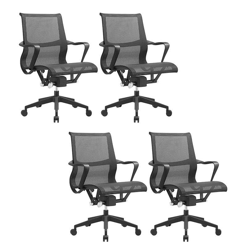 Modern Fixed Arms Office Chair Breathable AirGrid Height-adjustable Chair