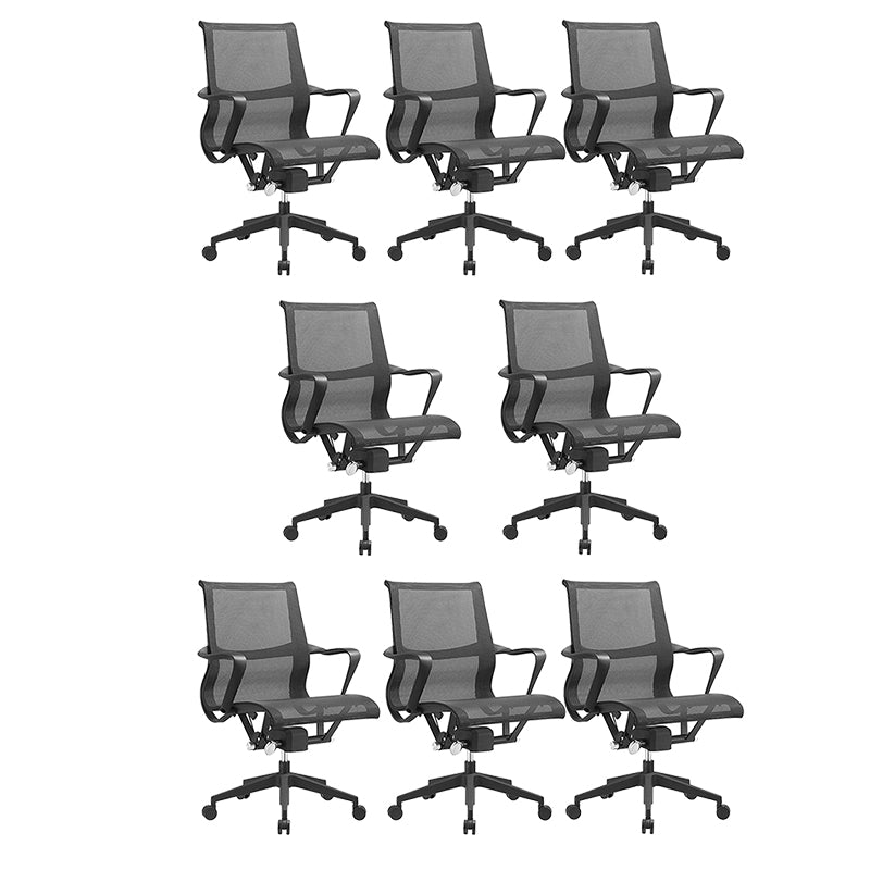 Modern Fixed Arms Office Chair Breathable AirGrid Height-adjustable Chair