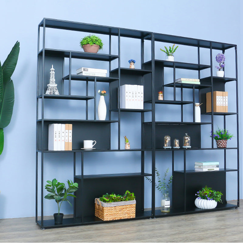 Metal and Wood Modern Book Shelf Open Floor Shelf Bookcase for Home