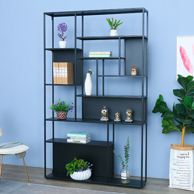 Metal and Wood Modern Book Shelf Open Floor Shelf Bookcase for Home