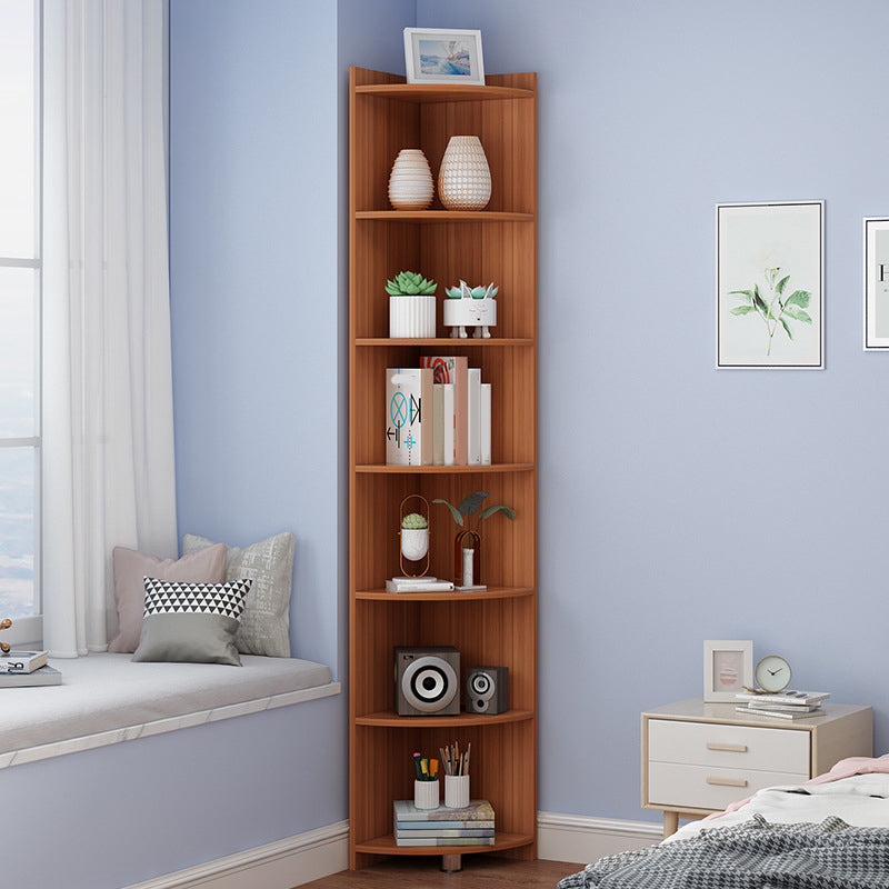 Engineered Wood Shelf Bookcase Closed Back Vertical Bookshelf Modern