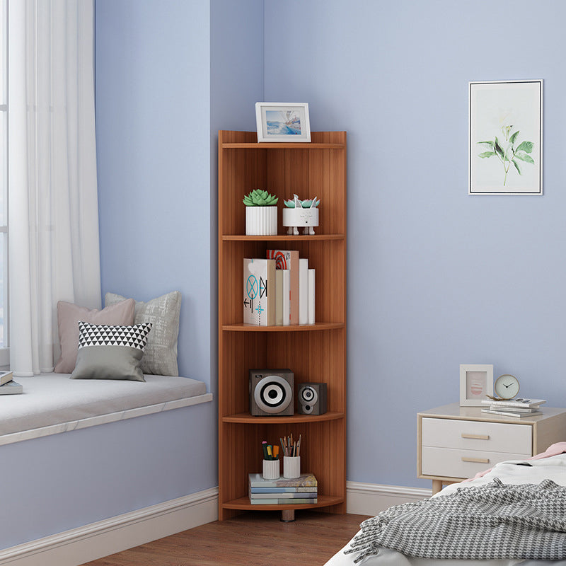 Engineered Wood Shelf Bookcase Closed Back Vertical Bookshelf Modern