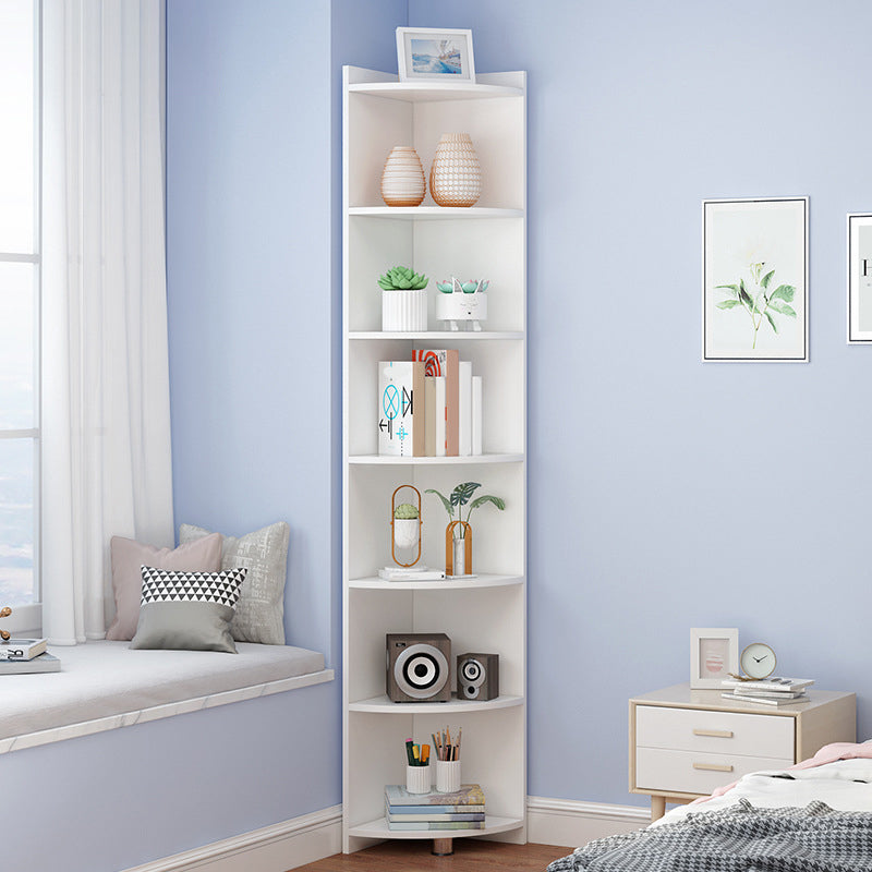 Engineered Wood Shelf Bookcase Closed Back Vertical Bookshelf Modern