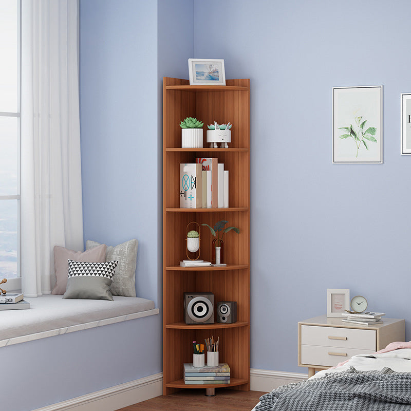 Engineered Wood Shelf Bookcase Closed Back Vertical Bookshelf Modern