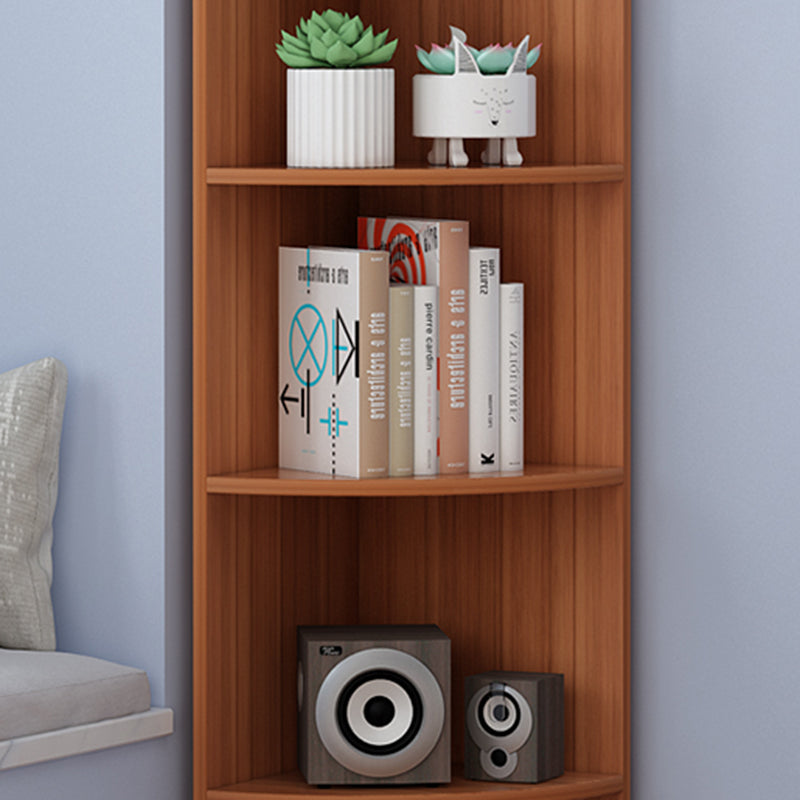 Engineered Wood Shelf Bookcase Closed Back Vertical Bookshelf Modern