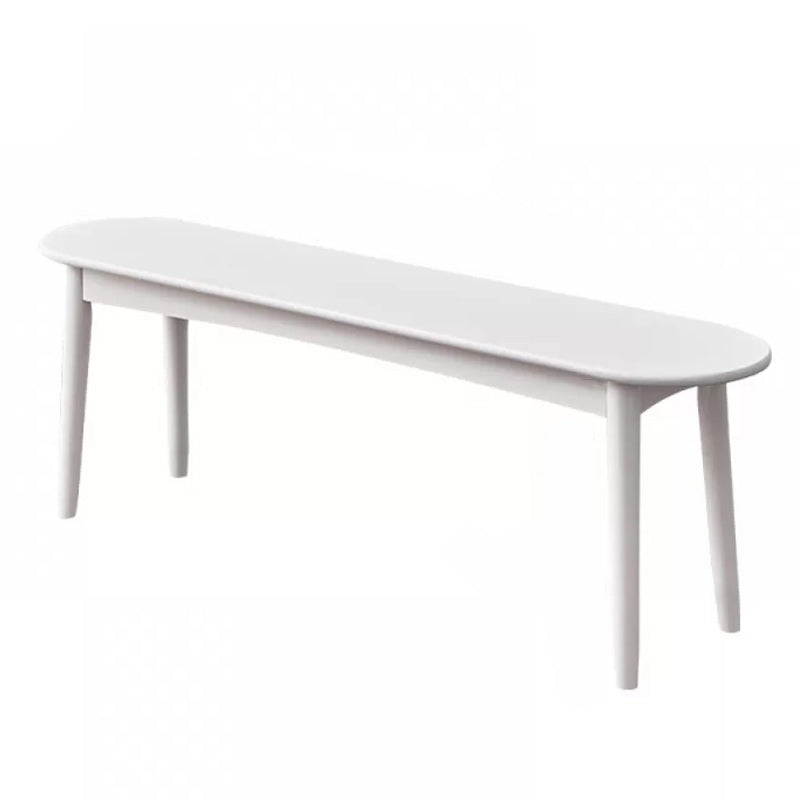 11.8" Wide Modern Seating Bench Solid Wood Oval Bench with Legs