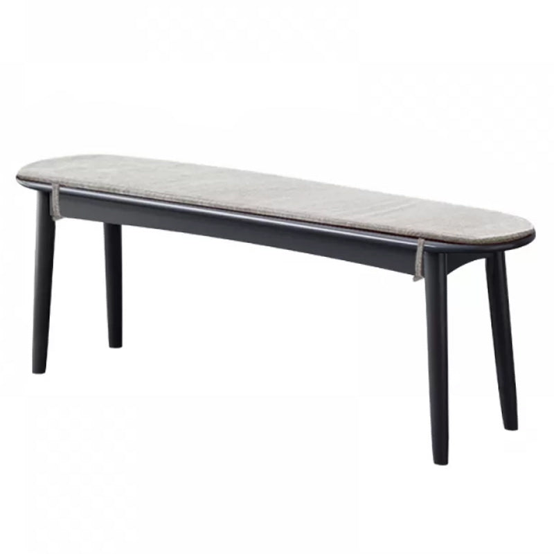 11.8" Wide Modern Seating Bench Solid Wood Oval Bench with Legs