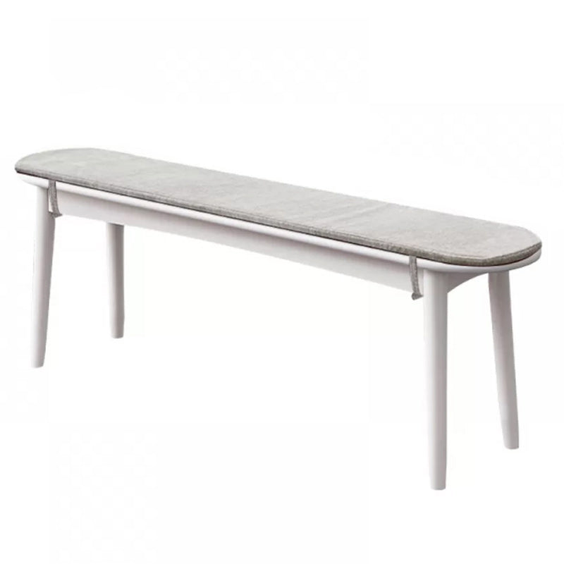 11.8" Wide Modern Seating Bench Solid Wood Oval Bench with Legs