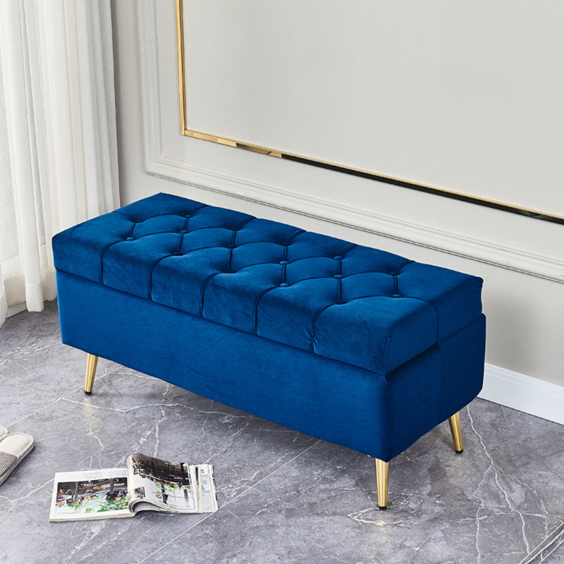 17.7" H Glam Upholstered Bench Tufted Seating Bench with Storage