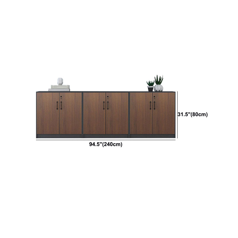 Contemporary File Cabinets Solid Wood Frame Horizontal File Cabinet with Key Lock