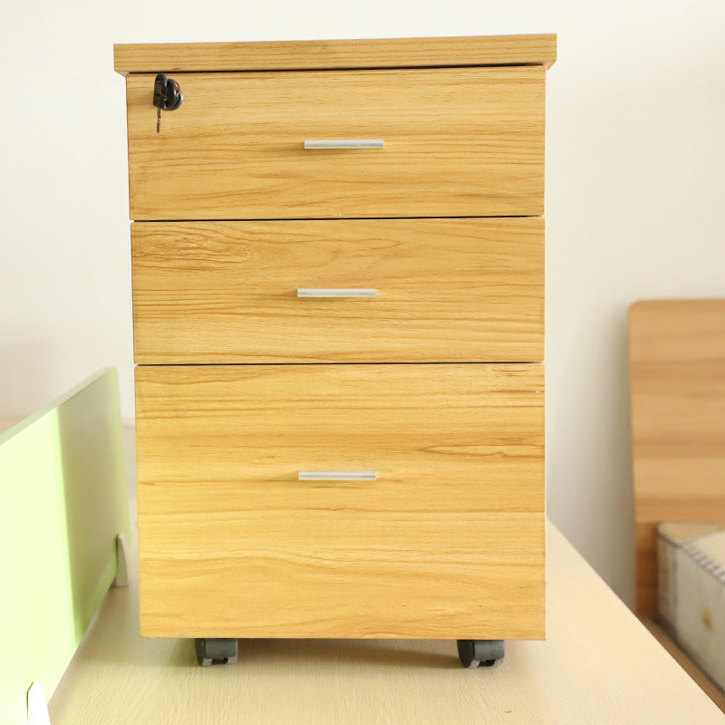 Contemporary Style Vertical Filing Cabinet Engineered Wood Filing Cabinet on Wheels