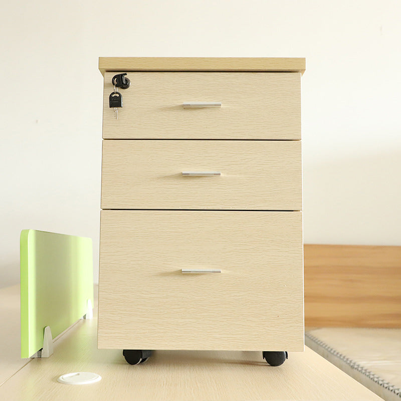 Contemporary Style Vertical Filing Cabinet Engineered Wood Filing Cabinet on Wheels