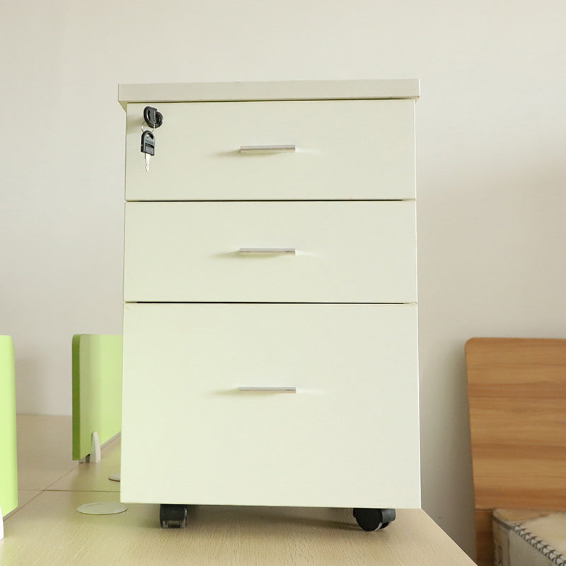 Contemporary Style Vertical Filing Cabinet Engineered Wood Filing Cabinet on Wheels