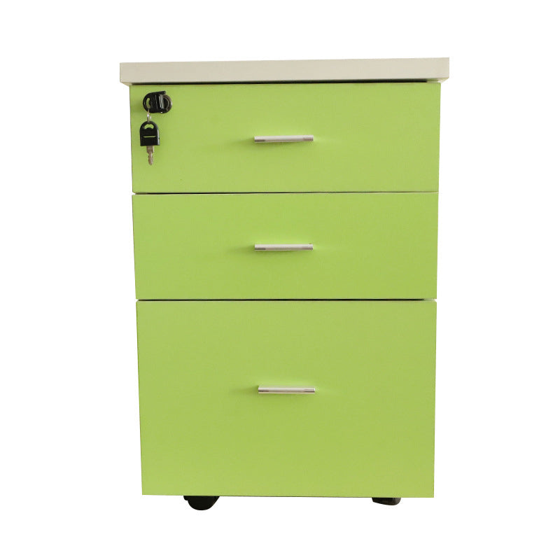 Contemporary Style Vertical Filing Cabinet Engineered Wood Filing Cabinet on Wheels