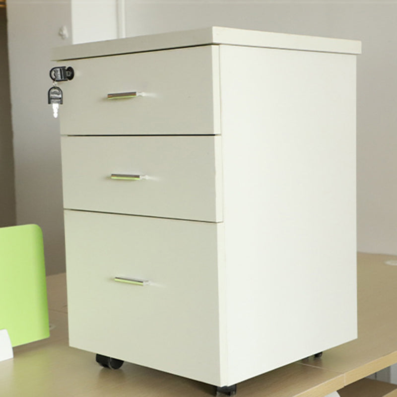 Contemporary Style Vertical Filing Cabinet Engineered Wood Filing Cabinet on Wheels