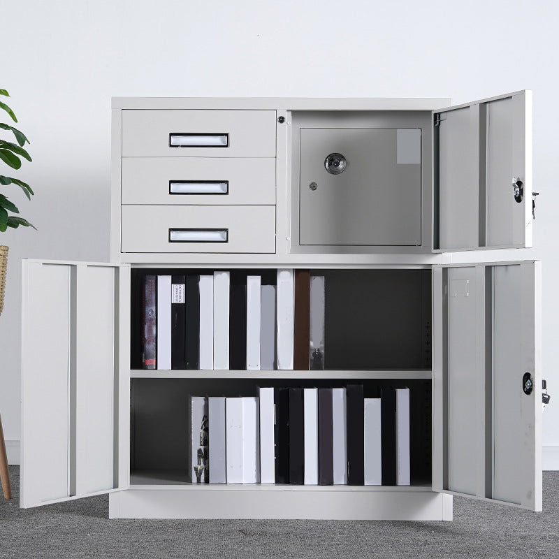 File Cabinet Metal Light Gray Vertical Locking Drawers File Cabinet for Office