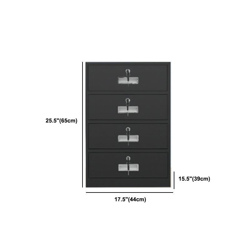 Contemporary File Cabinets Metal Frame Water Resistant Vertical File Cabinet with Key Lock