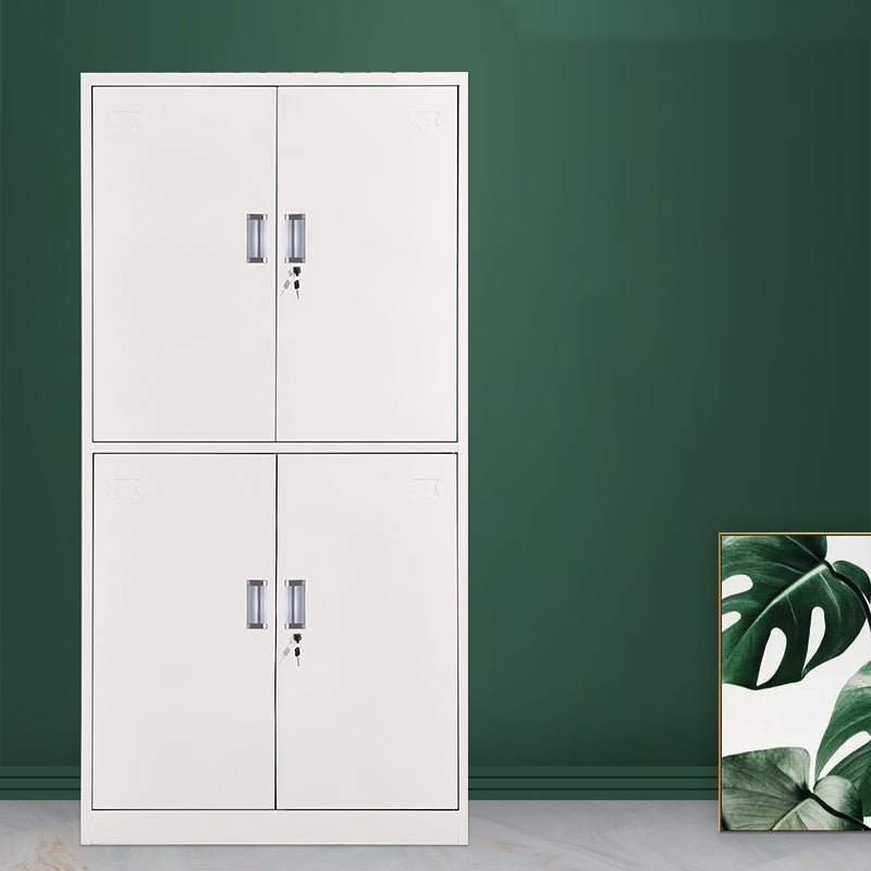 Contemporary File Cabinets Metal Frame Solid Color Vertical File Cabinet with Key Lock