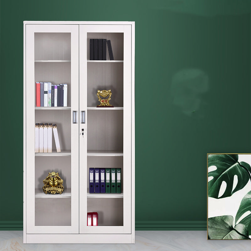 Contemporary File Cabinets Metal Frame Solid Color Vertical File Cabinet with Key Lock