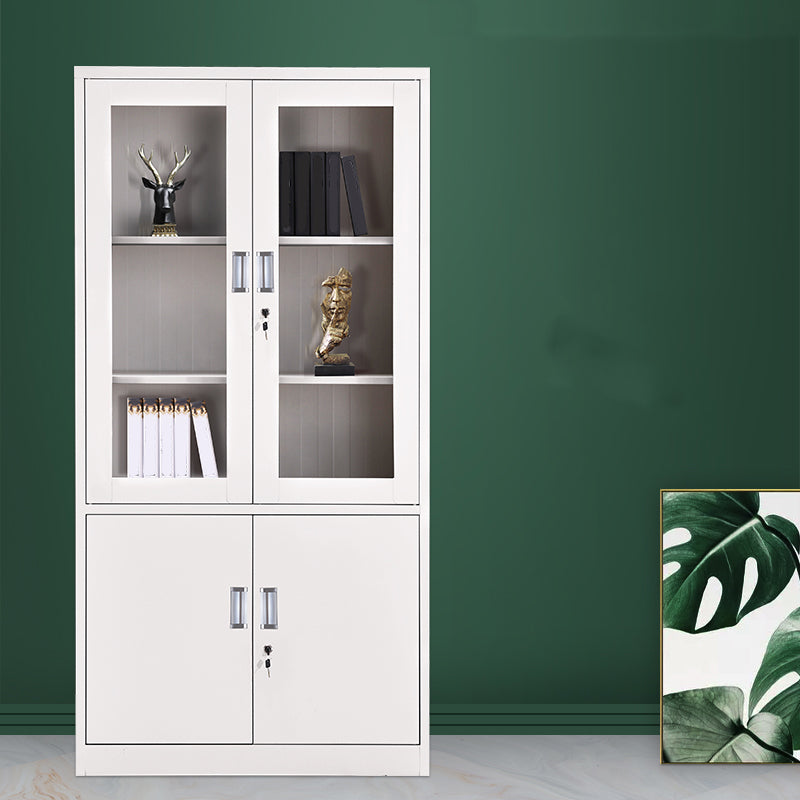 Contemporary File Cabinets Metal Frame Solid Color Vertical File Cabinet with Key Lock