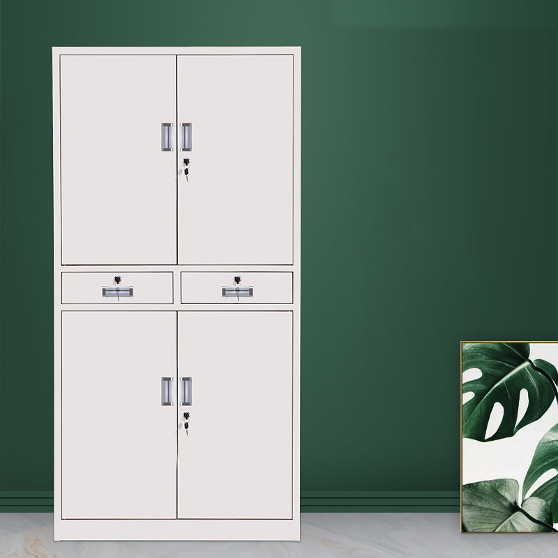 Contemporary File Cabinets Metal Frame Solid Color Vertical File Cabinet with Key Lock