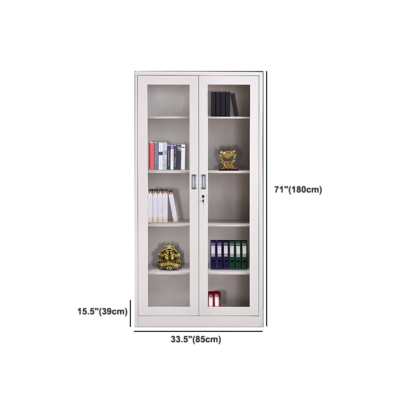 Contemporary File Cabinets Metal Frame Solid Color Vertical File Cabinet with Key Lock