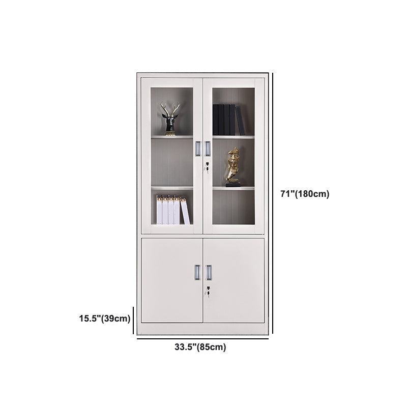 Contemporary File Cabinets Metal Frame Solid Color Vertical File Cabinet with Key Lock