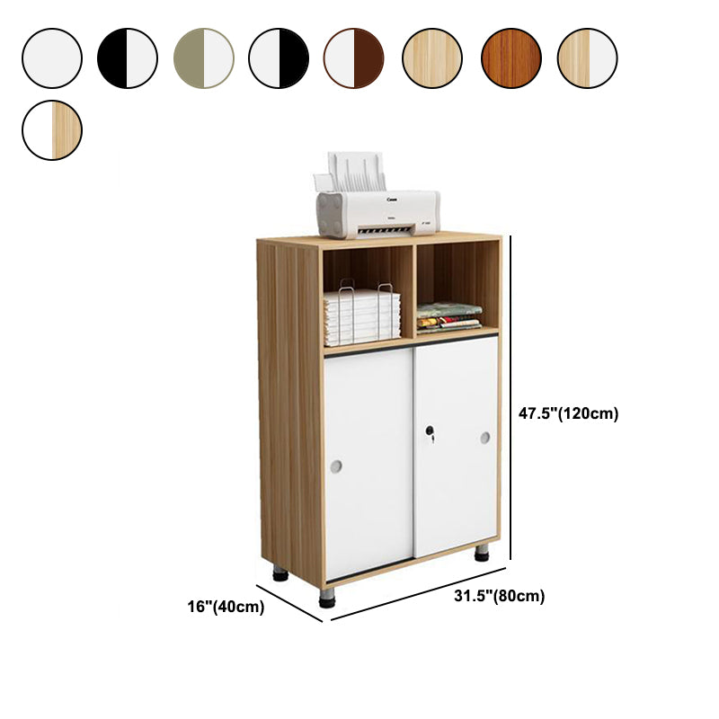 Modern Cabinet Wood with Storage and Adjustable Storage Shelves File Cabinet